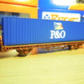 4 wagons porte-conteneurs SNCF avec conteneur P&O Roco réf. 47096 - Réservés